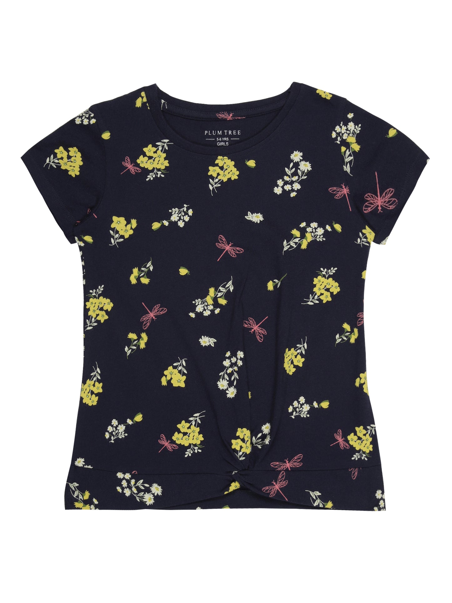 Girls 2 piece pure cotton All Over Printed Co-ordinating Top and Short Set-TRUE NAVY AOP