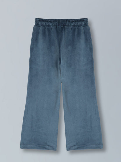 Girls Crown Stone wide leg relaxed Fit Cotton Trouser - Midnight Blue
