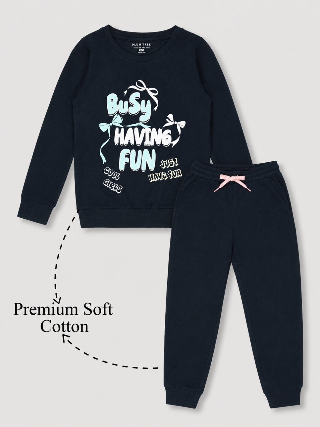 Girls Premium Soft Cotton Full sleeve T-shirt and jogger pant clothing set