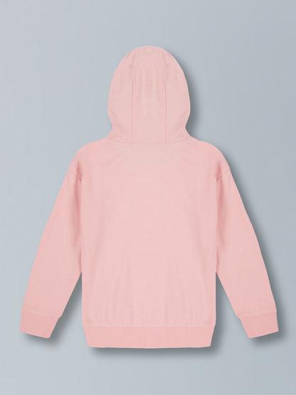Girls Unicorn Print & EMB Hooded Cotton  sweatshirt - Pink