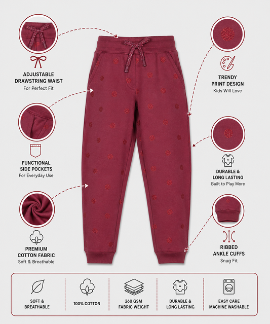 Girls Premium Soft Cotton Jogger Track Pant