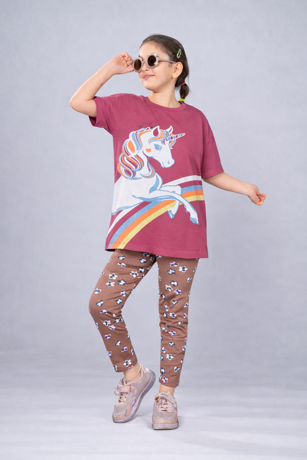Girls  Premium Cotton  Printed Oversized T-shirt pack of  2