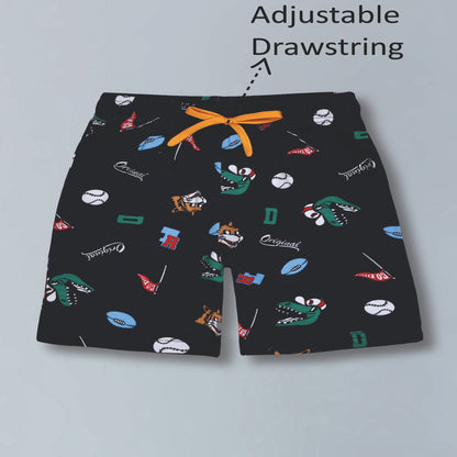 Boys Premium Cotton Printed Knit Shorts Pack Of 2