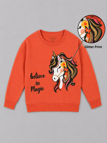 Girls Premium Soft Cotton Full Sleeve Printed Round Neck Sweatshirt