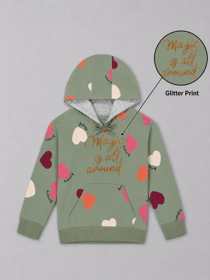 Girls Premium Soft cotton full sleeve Printed Hooded Sweatshirt