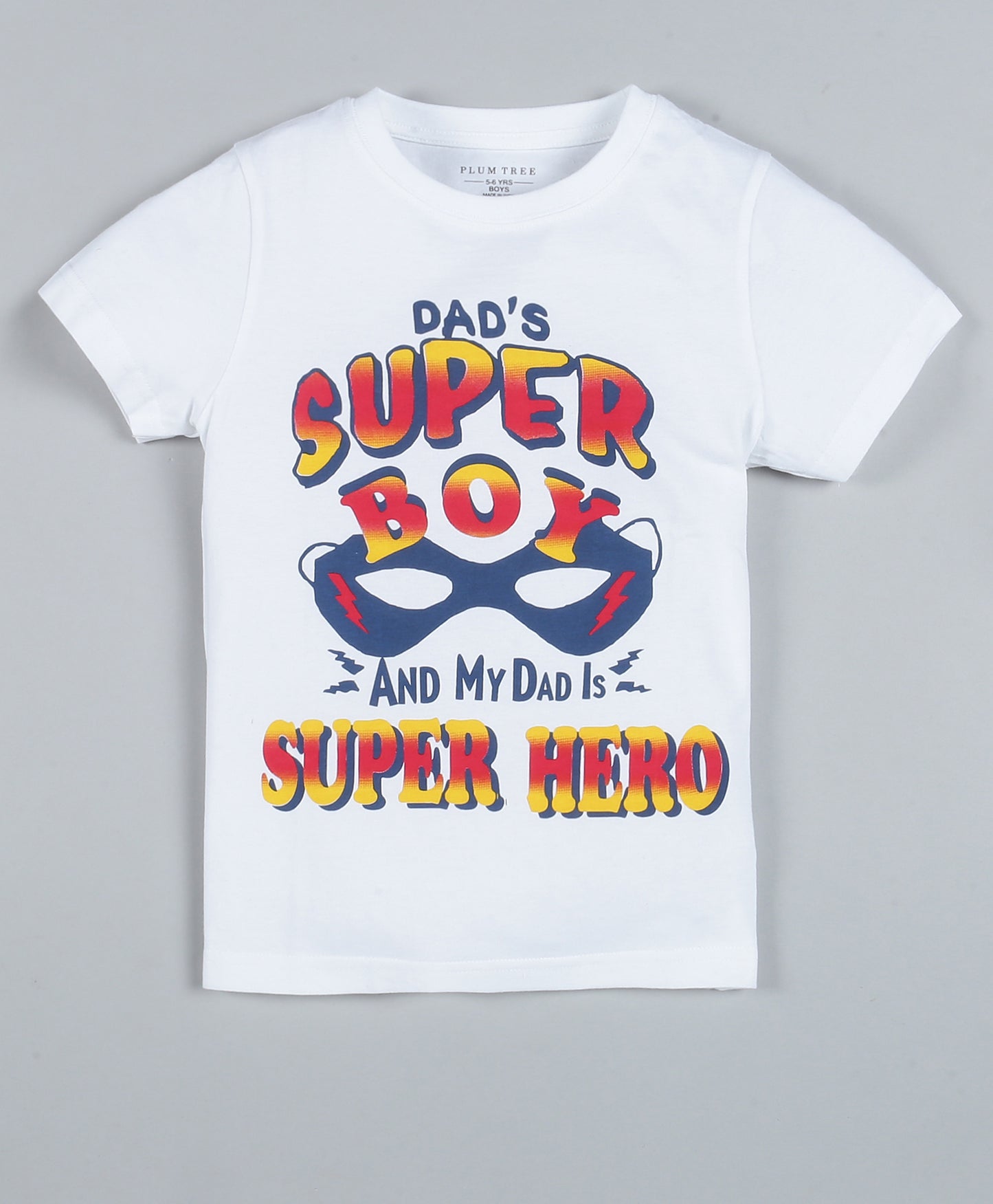 Plum Tree Boys Half Sleeve Super Hero  Print T-shirt( Pack of 2)-OFF WHITE RED