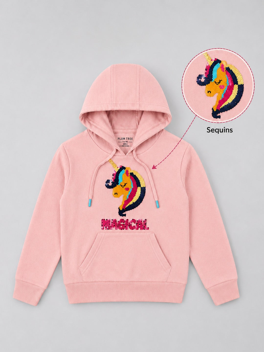 Girls Premium Soft cotton full sleeve Printed Hooded Sweatshirt