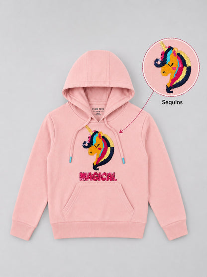 Girls Premium Soft cotton full sleeve Printed Hooded Sweatshirt