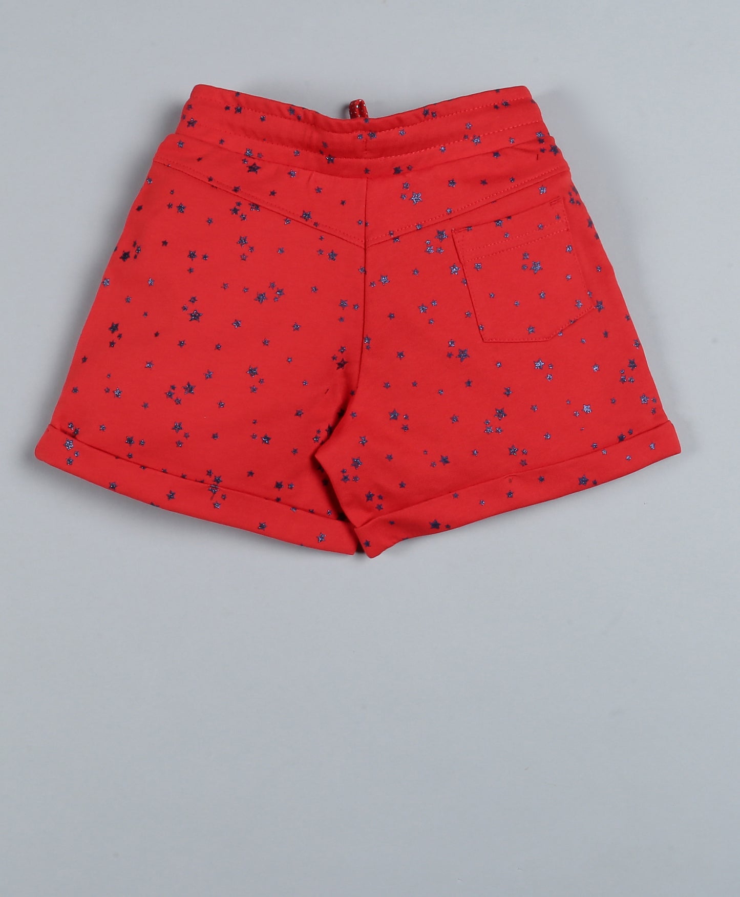 Plum Tree Girls  All Over Star Printed Shorts-RED