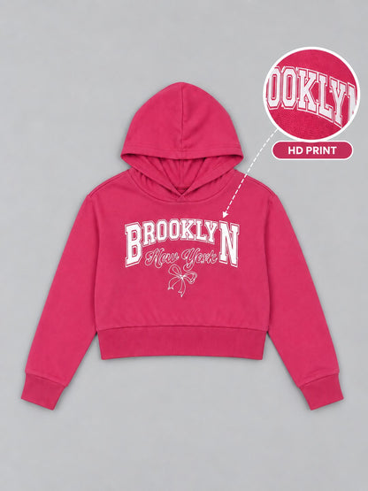 Girls Premium Soft cotton Full Sleeve Cropped Hooded Sweatshirt