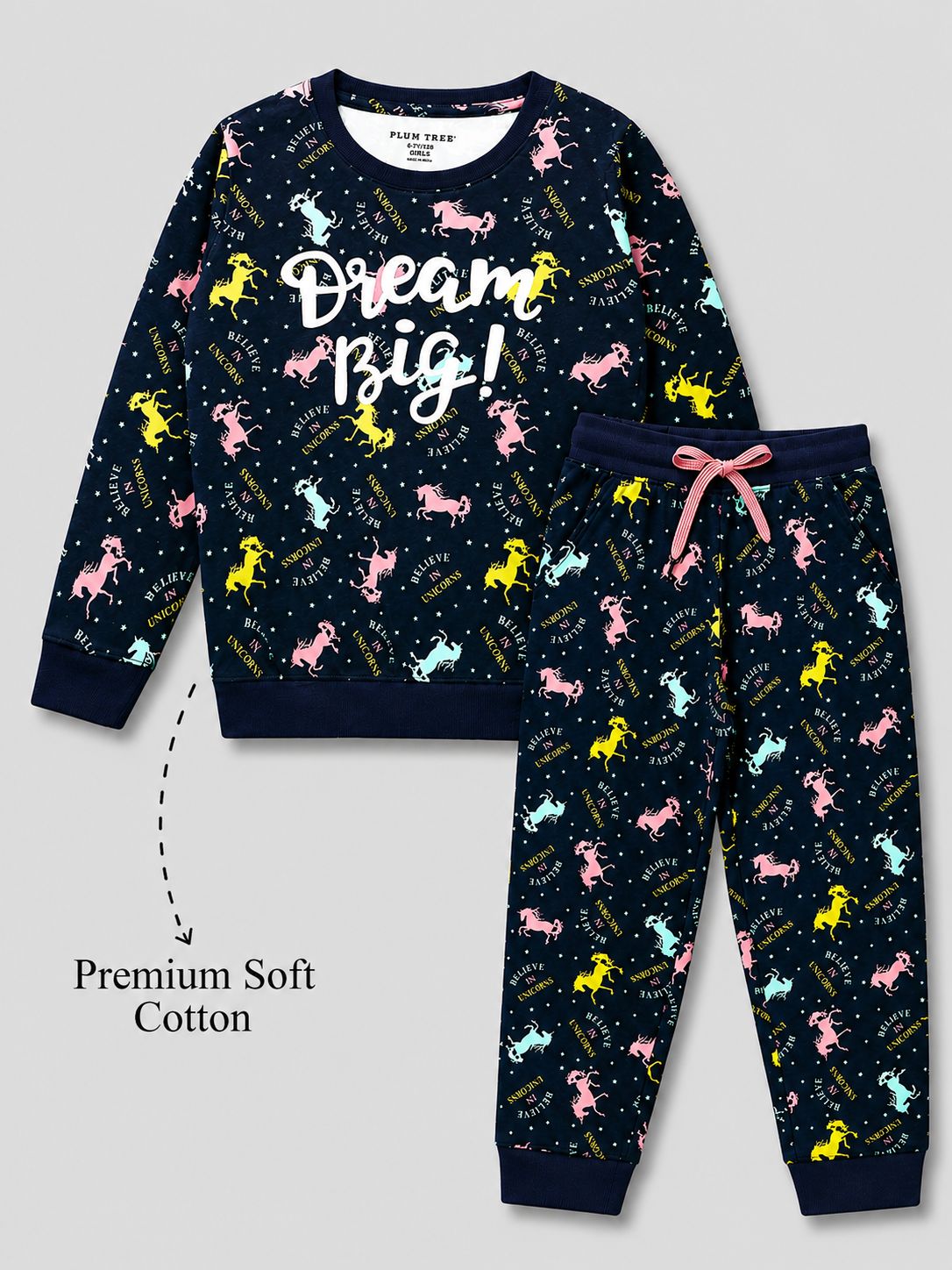 Girls Premium Soft Cotton Full sleeve T-shirt and jogger pant clothing set