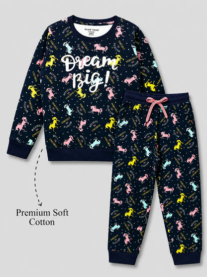 Girls Premium Soft Cotton Full sleeve T-shirt and jogger pant clothing set