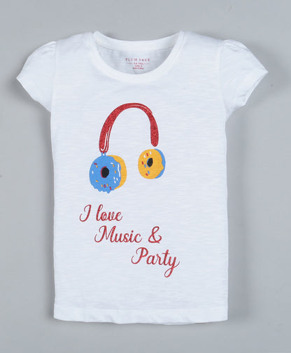 Plum Tree Girls Mommy Superstar Print  T-shirt( Pack of 2)-RED & OFF WHITE
