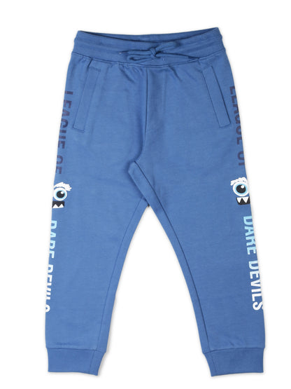 Raised Printed Jogger Track Pant Pack of 2 - Blue and Green