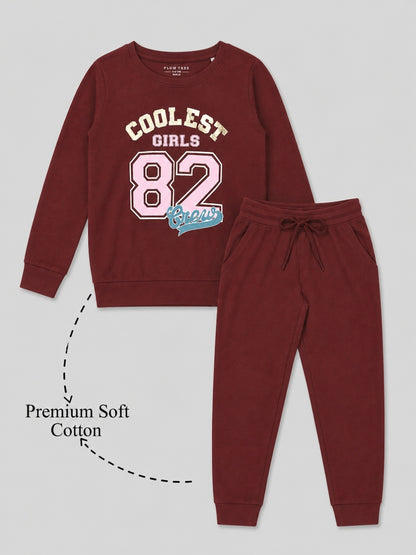 Girls Premium Soft Cotton Full sleeve T-shirt and jogger pant clothing set