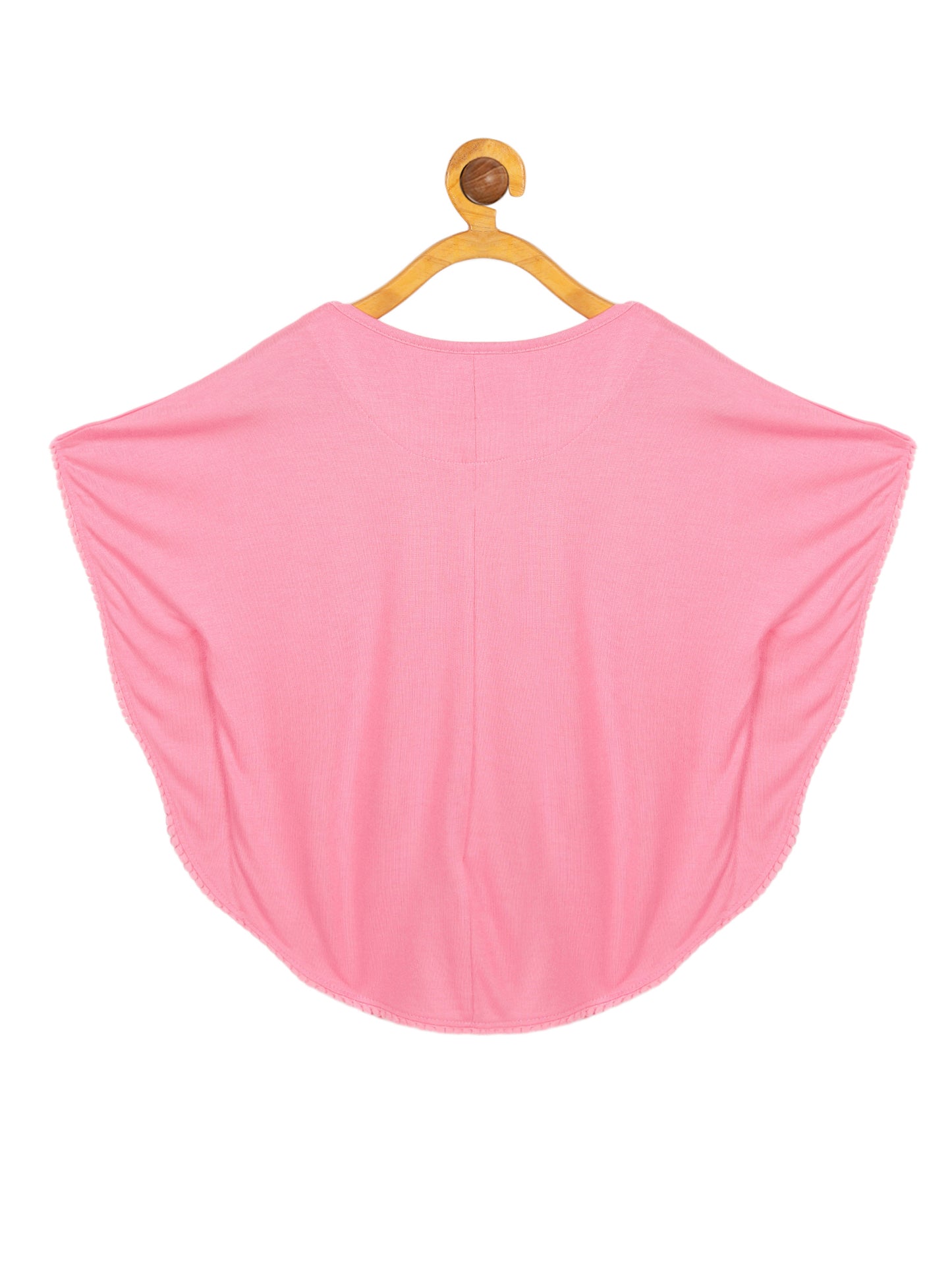 Girls 2 piece Soft Rayon Poncho T-shirt  & pure cotton knit cargo short Set -PINK NAVY