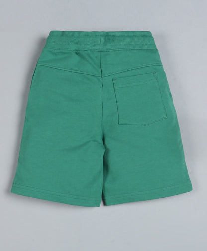 Plum Tree Boys Galaxy Astro Boy Print Shorts-GREEN