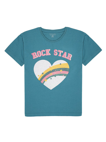 Girls Set of 2 Pure Cotton Oversized T-shirt-PINK BLUE