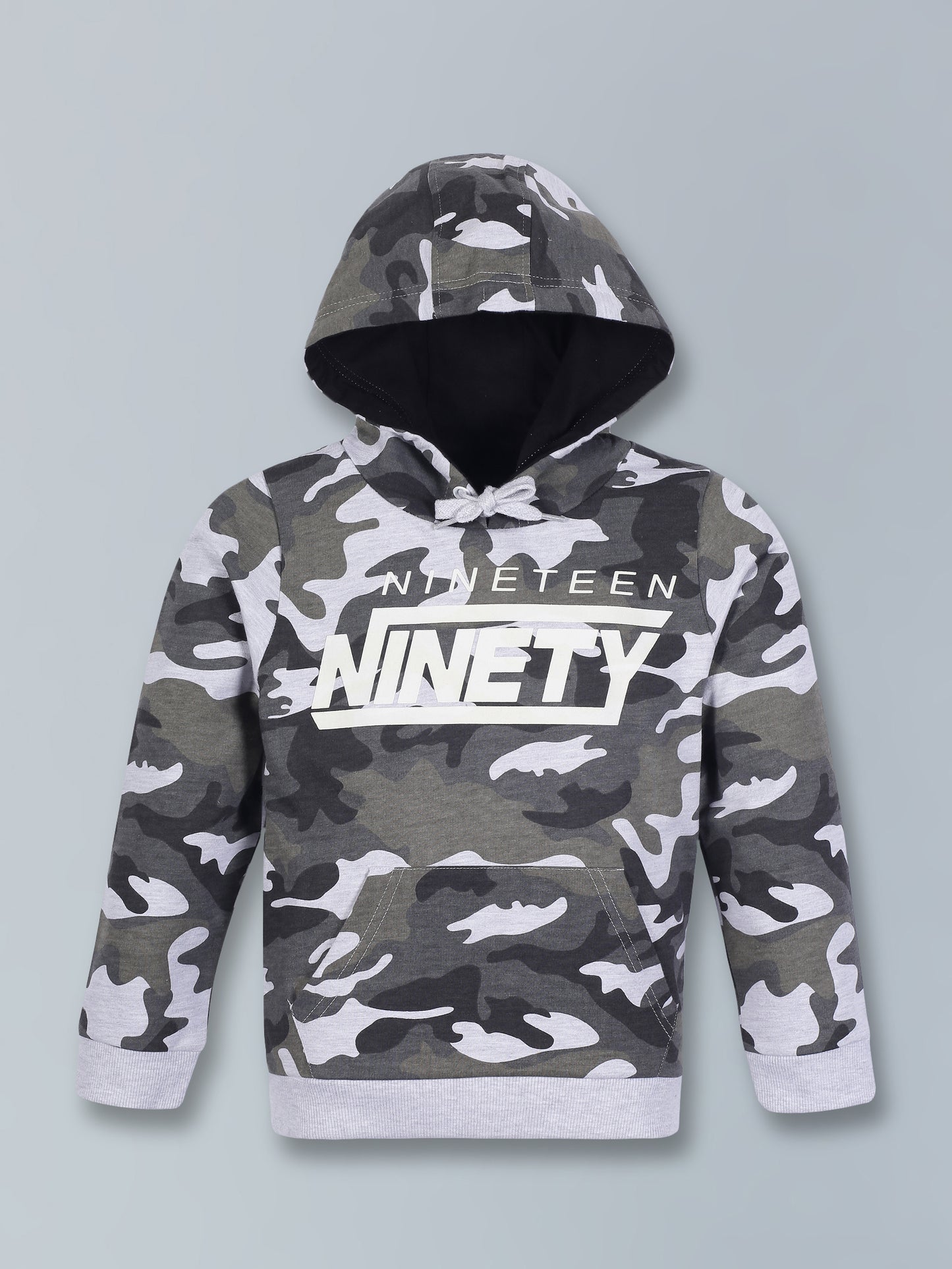 Camoflague Print Hooded Sweatshirt and Printed Jogger set