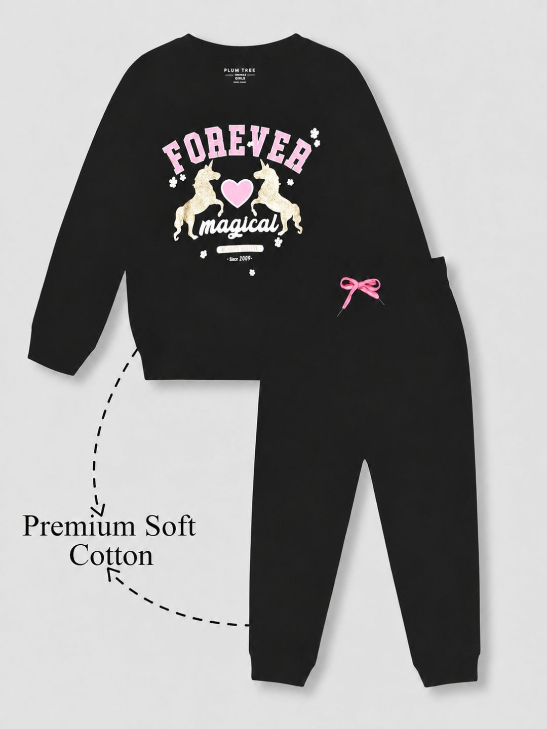 Girls Premium Soft Cotton Full sleeve T-shirt and jogger pant clothing set