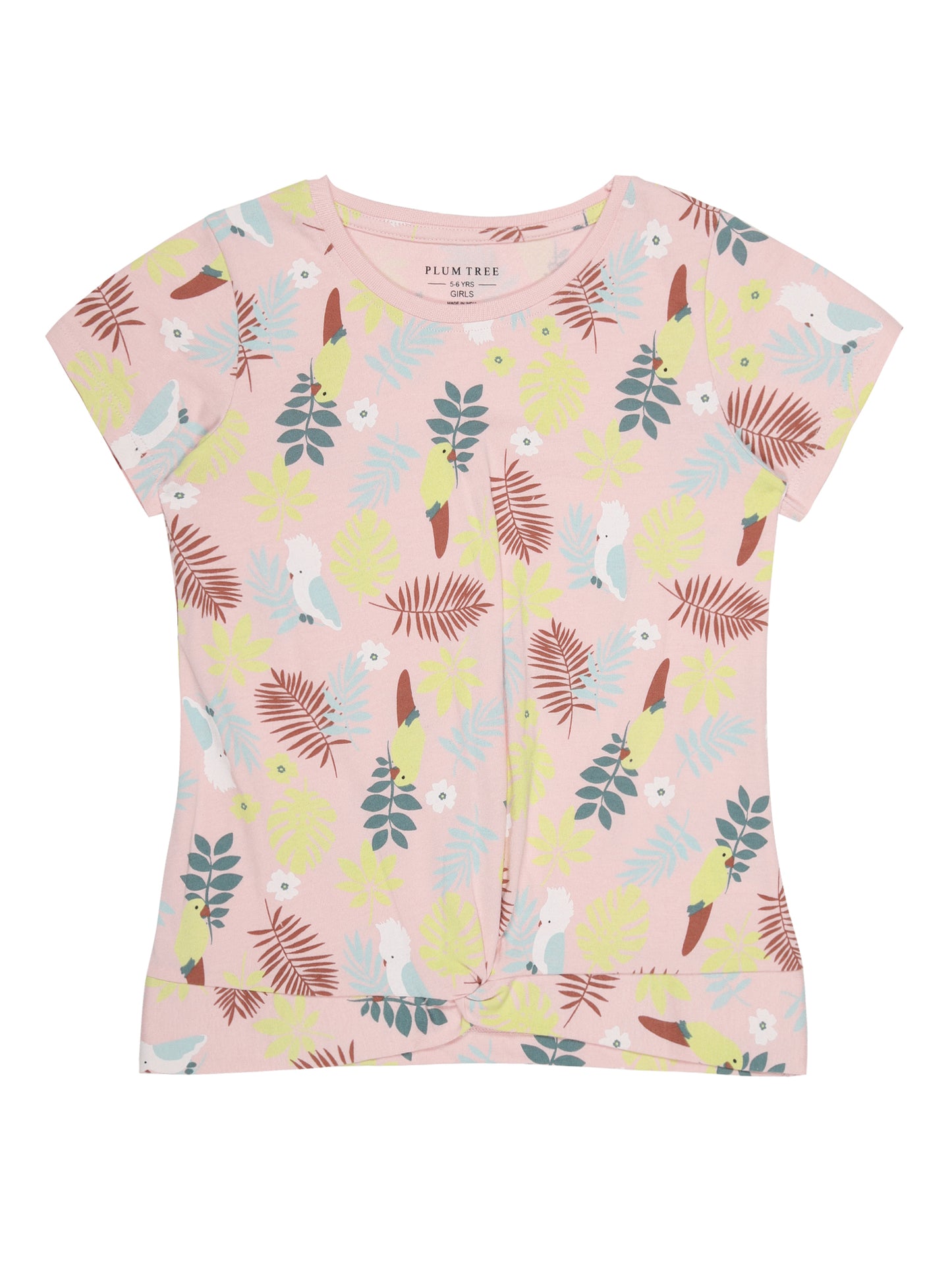 Girls 2 piece pure cotton All Over Printed Co-ordinating Top and Short Set-SOFT PINK AOP