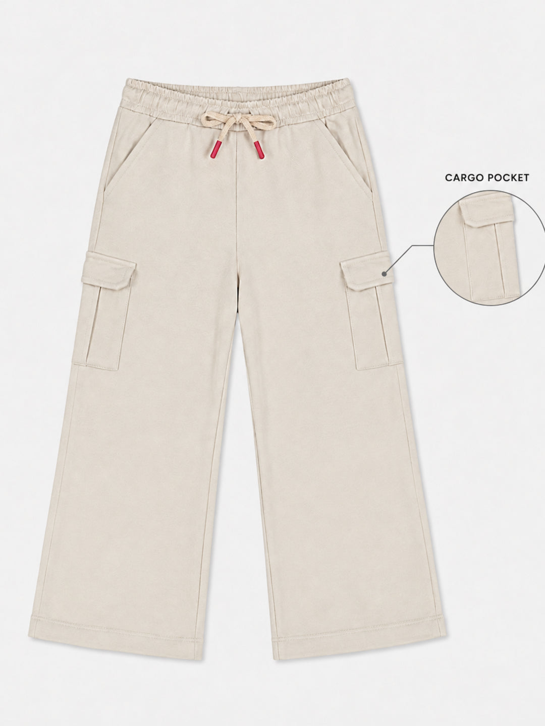 Girls Velour Wide Leg Cargo Pocket Pants
