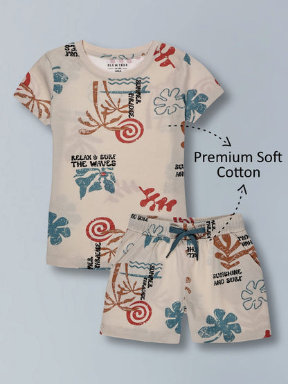 Girls Trendy Cotton Top & Shorts Co-ord Set