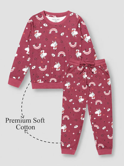 Girls Premium Soft Cotton Full sleeve T-shirt and jogger pant clothing set