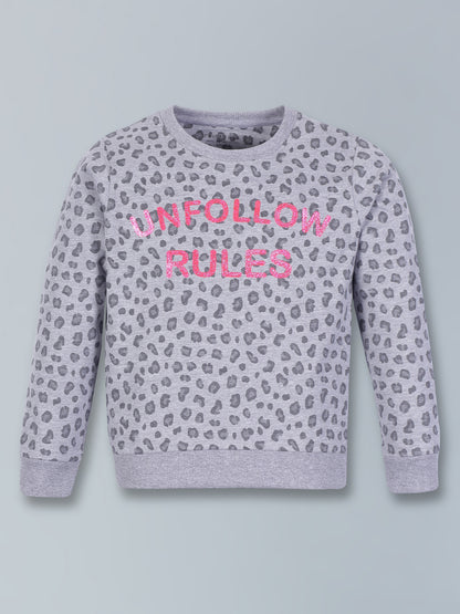 Glitter Printed Round neck Pullover Sweatshirt pack of 2- Grey and Orange