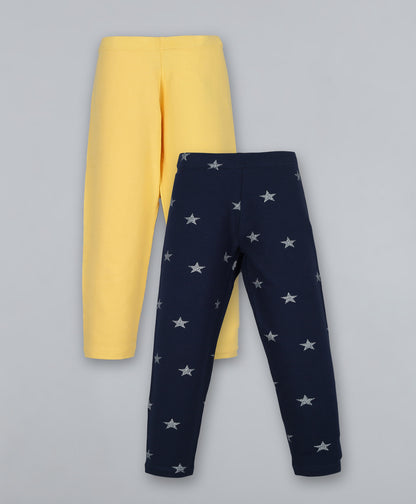 All Over Printed and solid Leggings( Pack of 4) - Multi Color