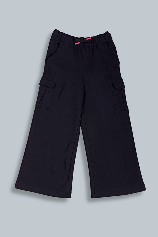 Girls Wide Leg Cargo Pocket Pants