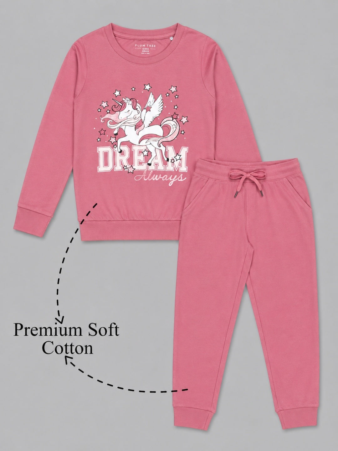Girls Premium Soft Cotton Full sleeve T-shirt and jogger pant clothing set