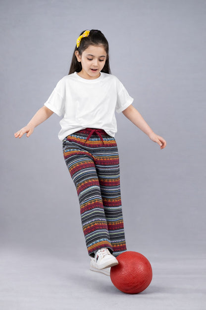 Girls Premium Cotton Printed Wide Leg Pant pack of 2