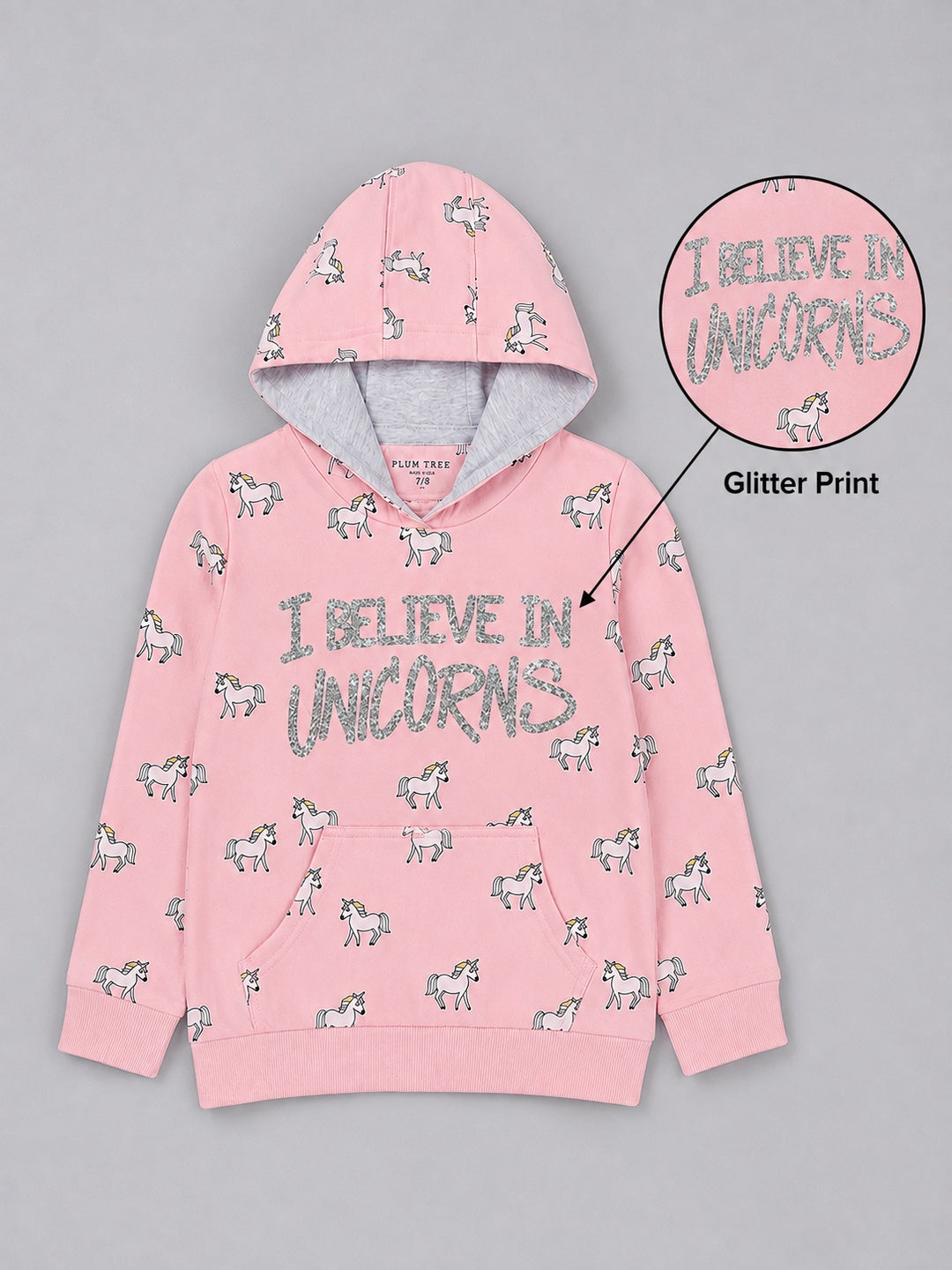 Girls Premium Soft cotton full sleeve Printed Hooded Sweatshirt