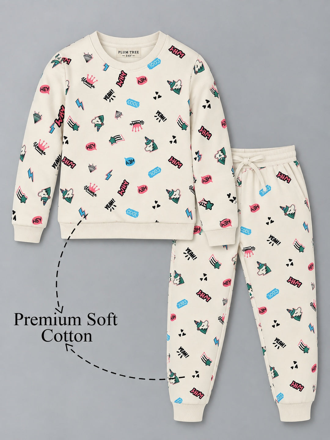 Girls Premium Soft Cotton Full sleeve T-shirt and jogger pant clothing set