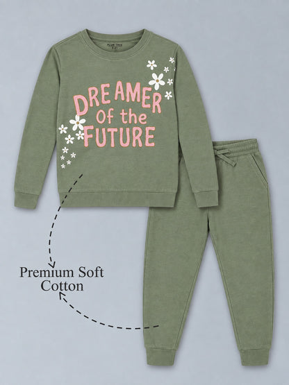 Girls Premium Soft Cotton Full sleeve T-shirt and jogger pant clothing set