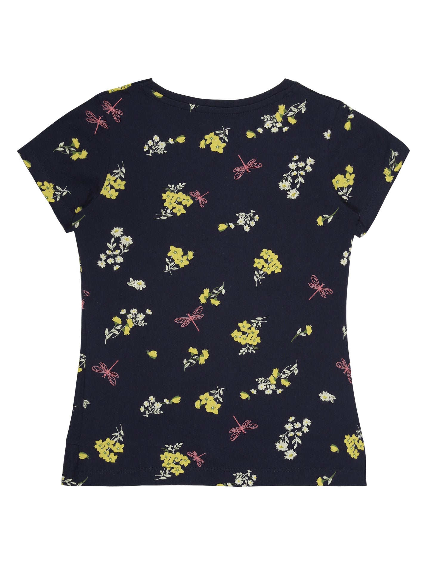 Girls 2 piece pure cotton All Over Printed Co-ordinating Top and Short Set-TRUE NAVY AOP