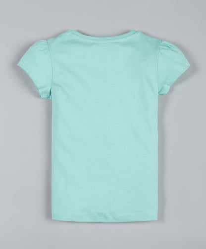 Plum Tree Girls Half Sleeve Heart Print T-shirt and Short( Pack of 2)-GREEN & NAVY