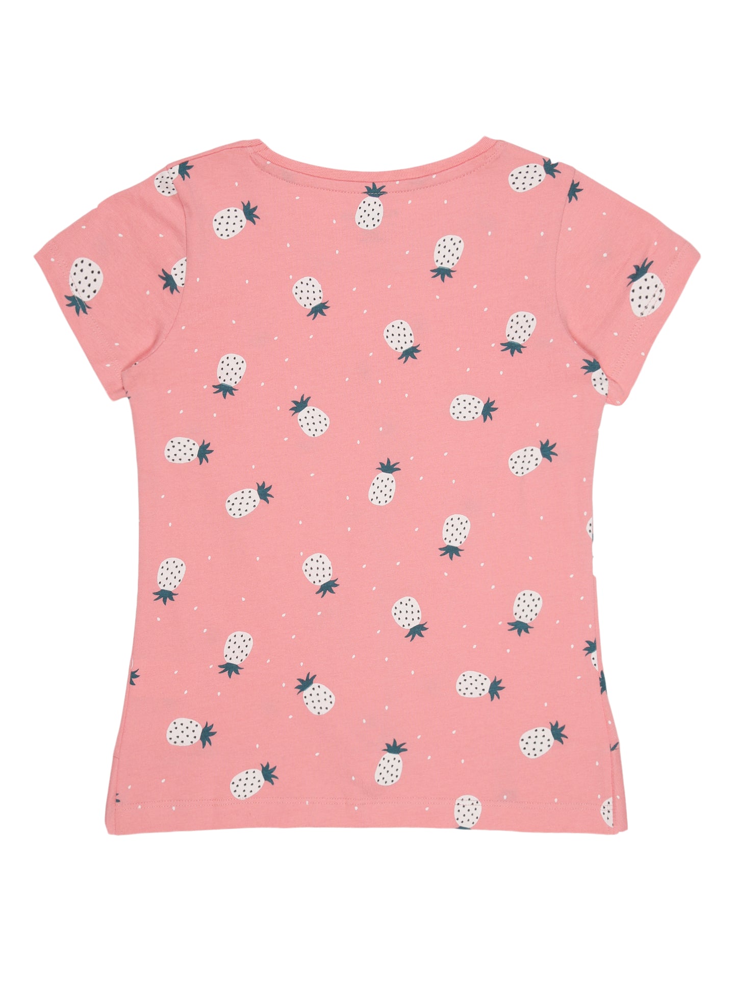 Girls 2 piece pure cotton All Over Printed Co-ordinating Top and Short Set -CORAL AOP