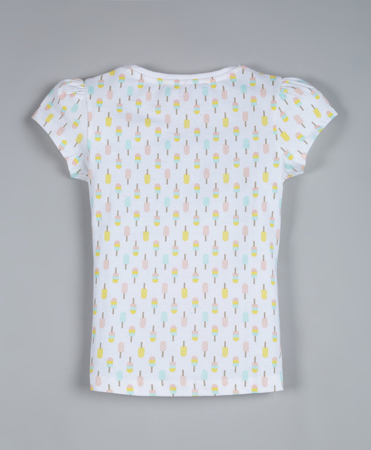 Plum Tree Girls Icecream Print T-shirt ( Pack of 2)-NAVY OFF WHITE