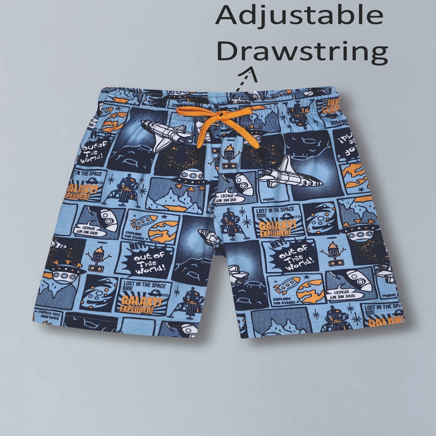 Boys Premium Cotton Printed Knit Shorts Pack Of 2