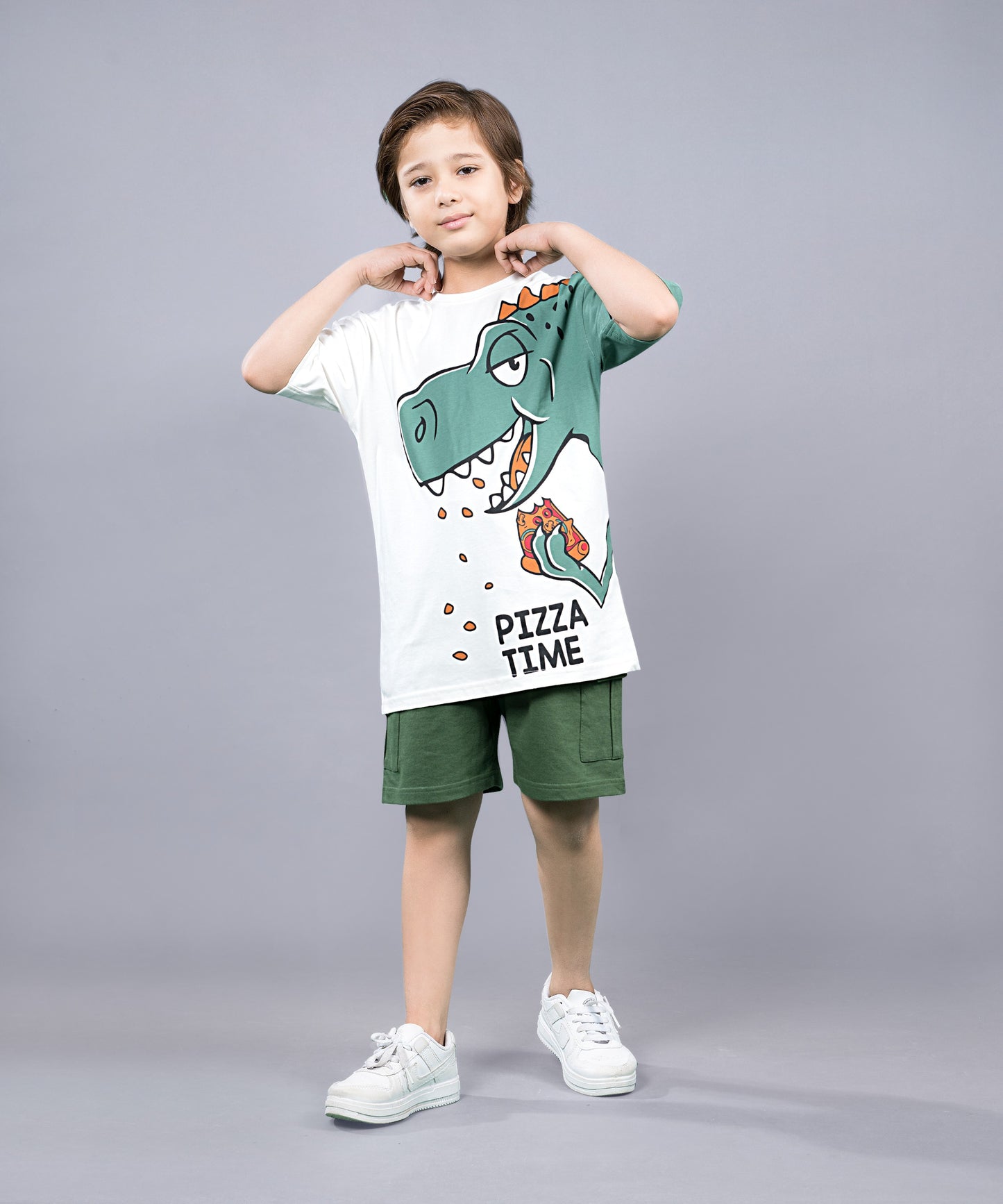 Boys Trendy Oversized T-Shirt & Cargo Shorts Set
