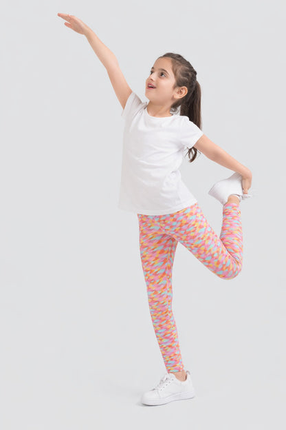 Girls Cotton Lycra Stretch Printed Legging Pack of 2