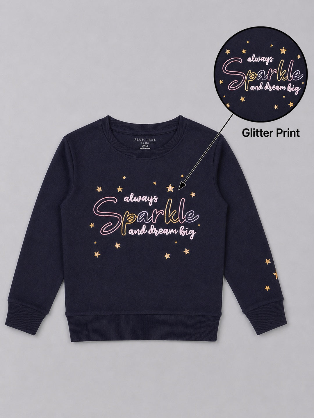 Girls Premium Soft Cotton Full Sleeve Printed Round Neck Sweatshirt