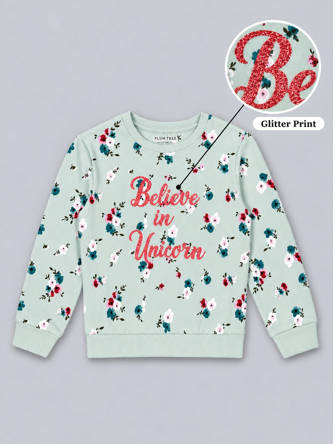 Girls Premium Soft Cotton Full Sleeve Printed Round Neck Sweatshirt