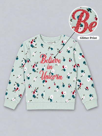 Girls Premium Soft Cotton Full Sleeve Printed Round Neck Sweatshirt