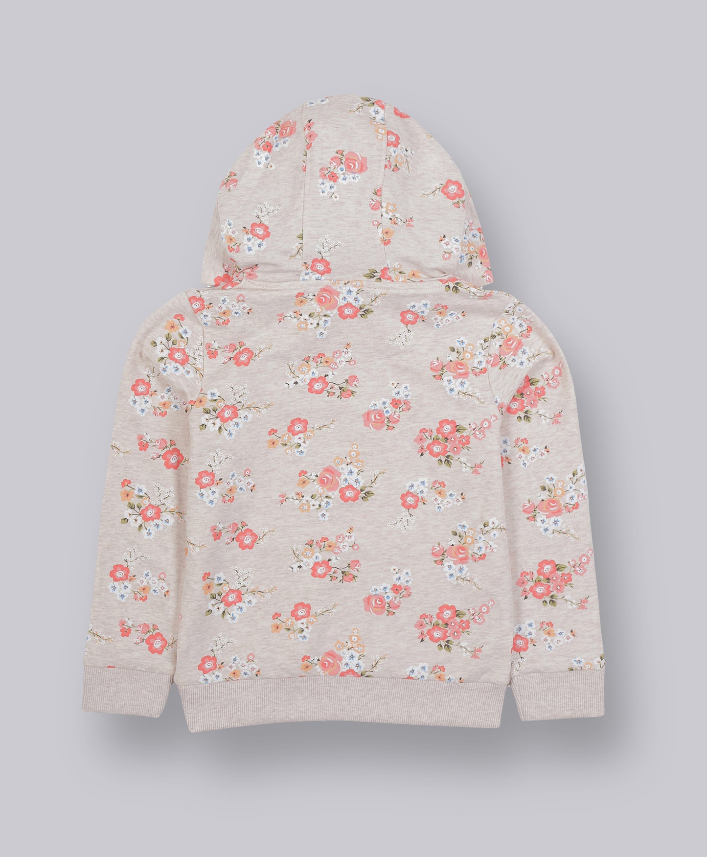 Glitter Printed Hoodie Sweatshirt and Printed Jogger set- Peach