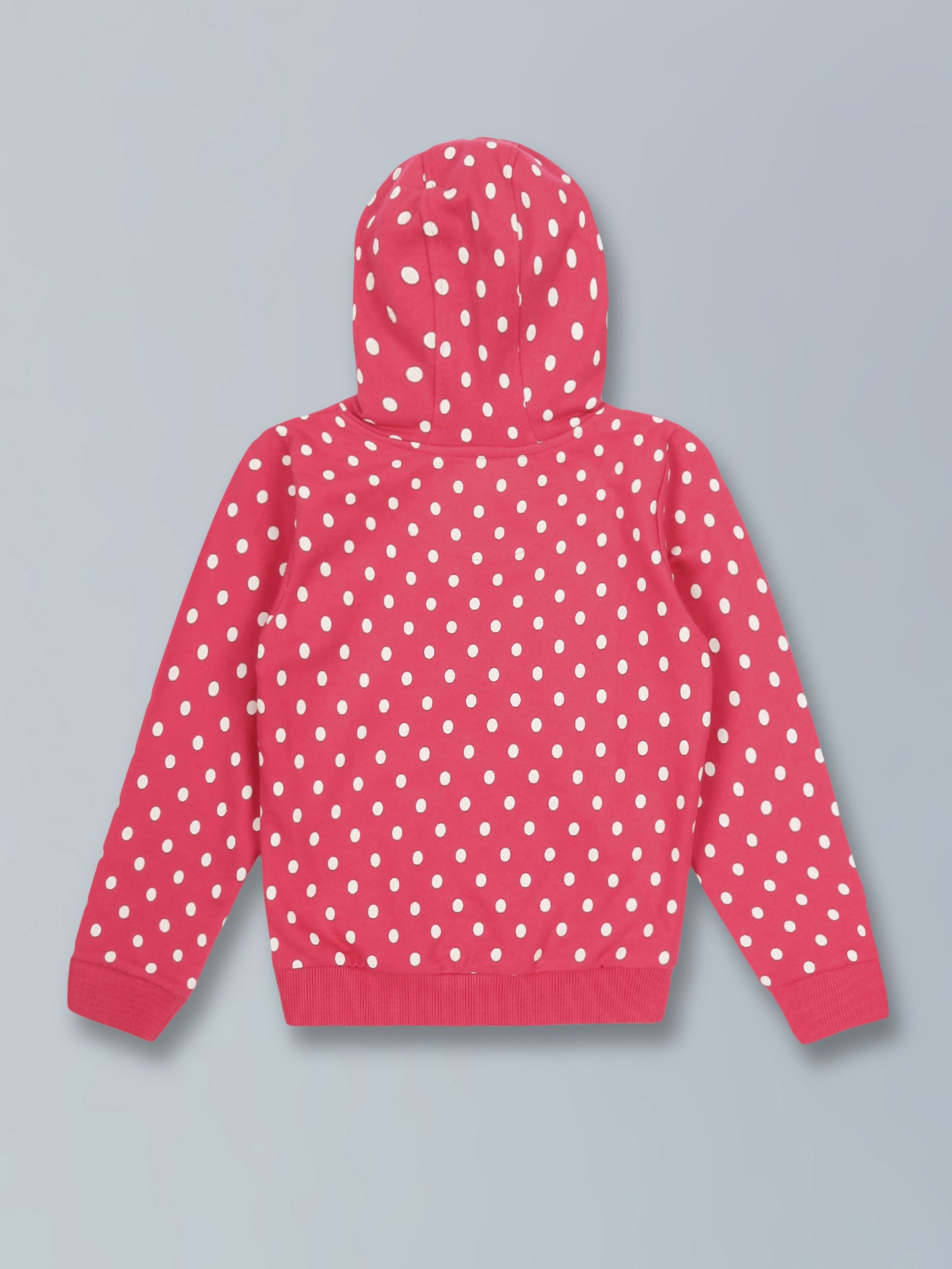 Polka Printed Hoodie Sweatshirt and Printed Jogger set- Red