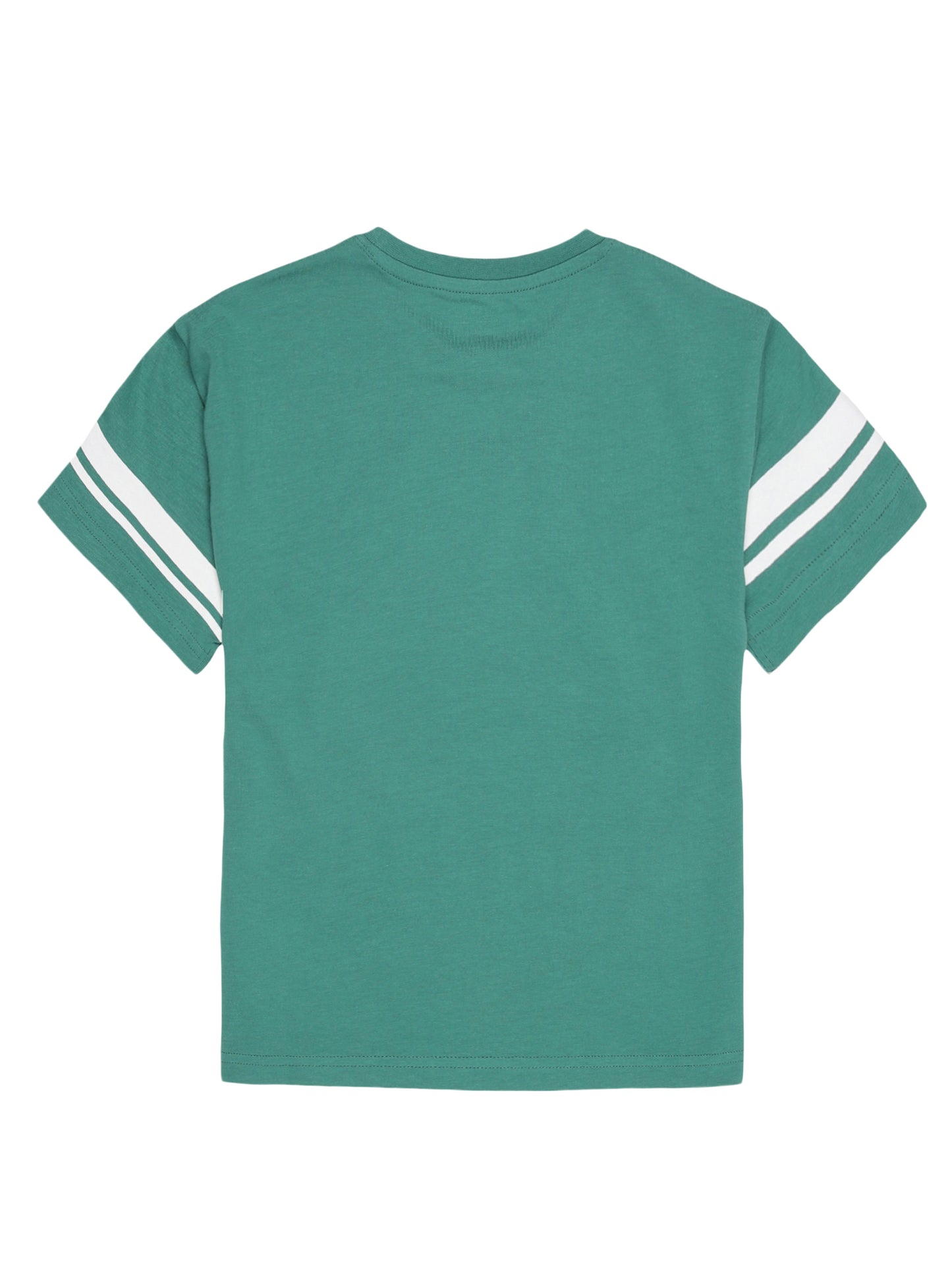 Boys set of 2 printed pure cotton T-shirts with Raised Print-GREEN BLACK