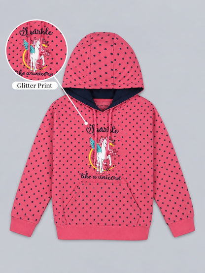 Girls Premium Soft cotton full sleeve Printed Hooded Sweatshirt